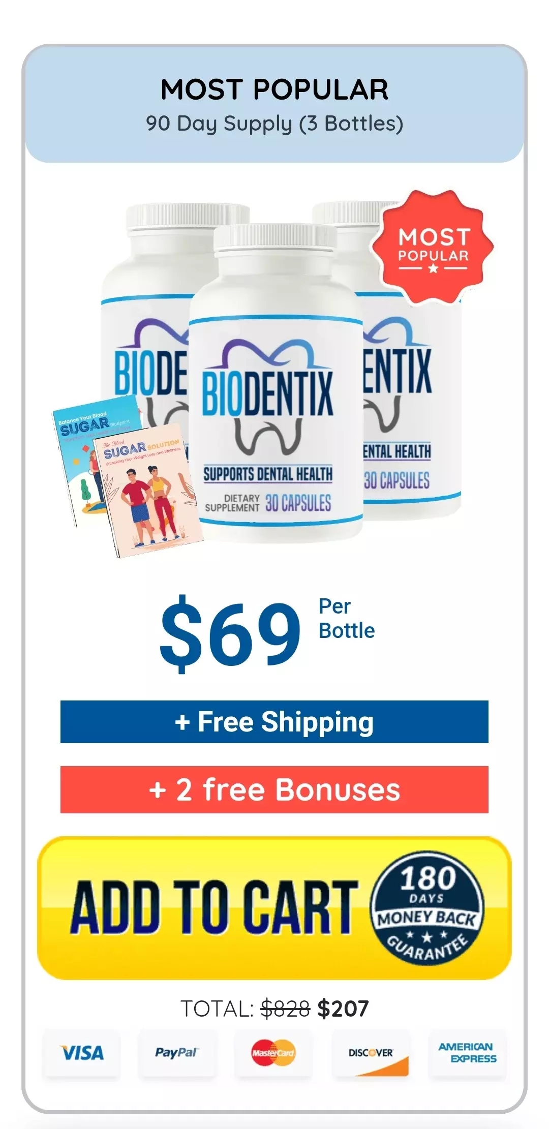 Biodentix™ 3 bottles pricing